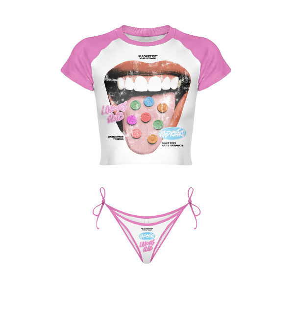 "Sweet Tooth" Crop Top & Bikini Bottom Set
