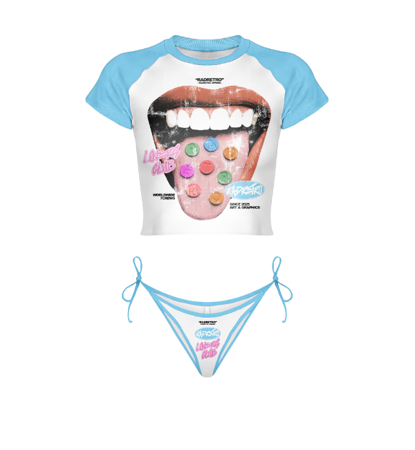 "Sweet Tooth" Crop Top & Bikini Bottom Set