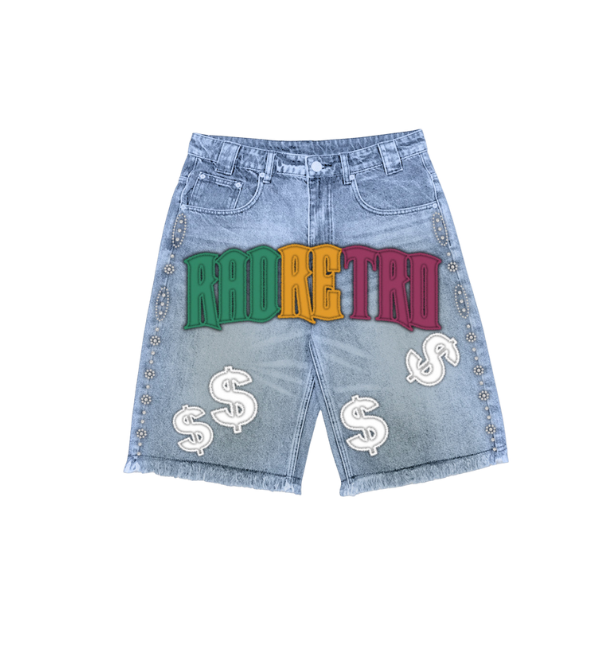 "Rao Retro" Embellished Denim Shorts