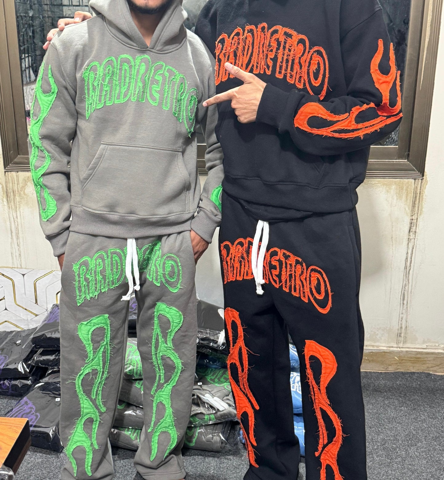 The "Inferno Glitch" Rhinestone Tracksuit