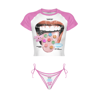 "Sweet Tooth" Crop Top & Bikini Bottom Set