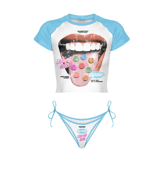 "Sweet Tooth" Crop Top & Bikini Bottom Set