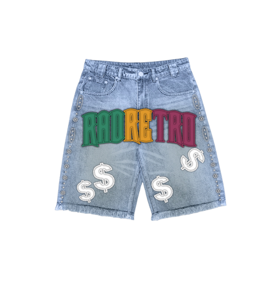 "Rao Retro" Embellished Denim Shorts